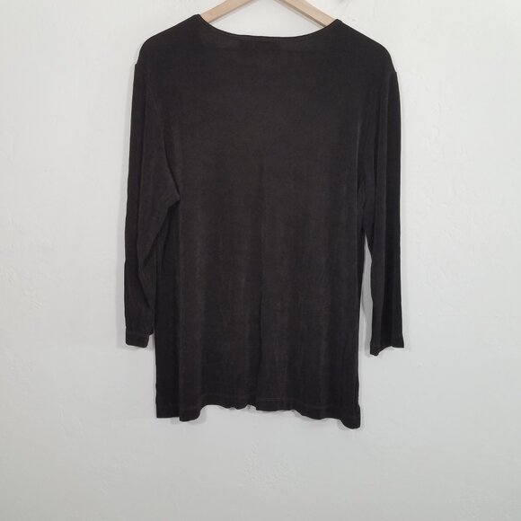 Travelers by Chico's Brown Top Blouse Stretch Size 3 - Picture 3 of 4